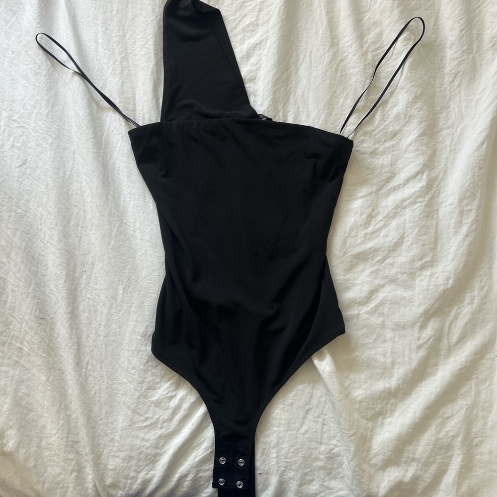Dynamite Asymmetrical Black Bodysuit